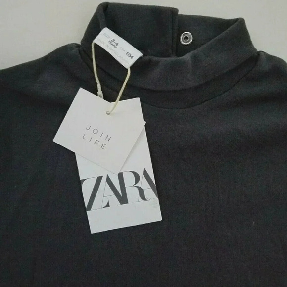 NWT Zara Turtleneck Tee 3/4 Kids - Picture 2 of 4